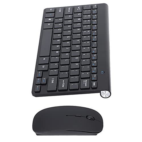 Jectse 2.4G Wireless Keyboard Mouse Combo,USB Ultraslim Keyboard,Ergonomische Tastaturmaus mit 4 Rutschfesten Fußauflagen,78 Tasten Tastatur,Für Computer, Desktop, Laptop, PC (Black) von Jectse