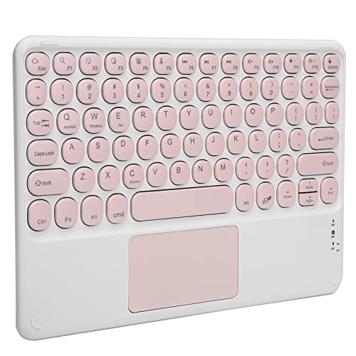 Jectse 3.0-Tastatur, Tragbare Drahtlose Tastatur mit Touchpad, Runde Tastenkappen, Ergonomische Computertastatur für das (Rosa) von Jectse