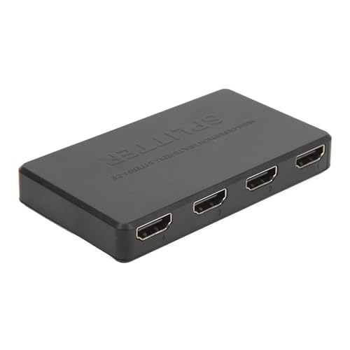 Jectse 4KSplitter 1x4 Box – 1 in 4 OutVideo Verteiler, Anti-Interferenz, Einfache Verbindung, Unterstützt 4K@30Hz, Geeignet für HDTV, DVD, Projektor von Jectse