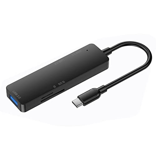 Jectse 5-in-1-Hub, 5 Gbit/s Datensynchronisierung, Plug-and-Play, 2 USB 2.0-Anschlüsse, Stabile Leistung, Adapter für PC mit USB 3.0, Speicherkartenanschluss und von Jectse