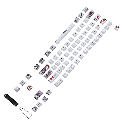 Jectse 71 Tasten Pflaumenblüten-Tastenkappen-Set, Wangjiang Pflaumenblüten-Tastenkappe, DIY- für Spielliebhaber, für alle mechanischen und optischen Tastaturen, von Jectse
