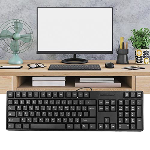 Jectse Arabische Tastatur, 104 Tasten, USB-Kabel, Arabisch-englische, Zweisprachige Design-Tastatur, Ergonomische Mechanische Tastatur für Büro-PCs, Heim- oder Geschäfts-Laptops von Jectse