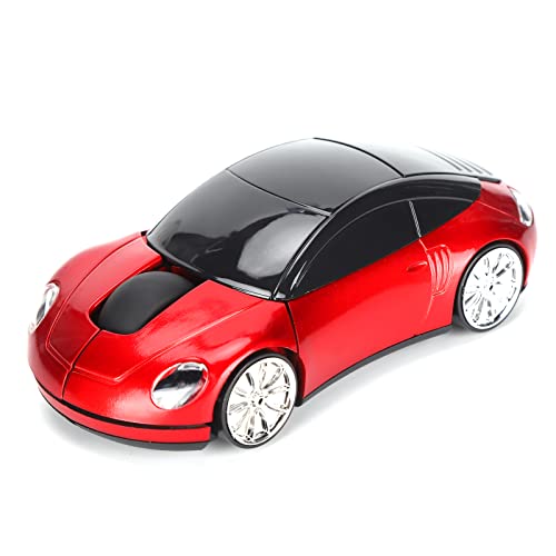 Jectse Auto-Maus, 2,4 GHz Ergonomische Drahtlose Maus mit USB-Empfänger, 1600 DPI Einstellbare Tragbare Gaming-Maus für Laptop-Computer-Tablet (Rot) von Jectse