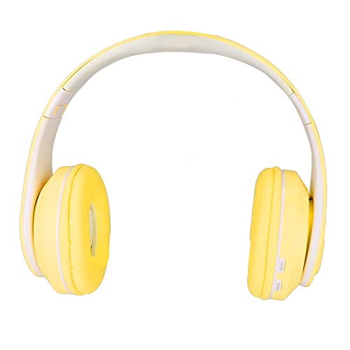 Jectse Bluetooth-Headset, Rauschunterdrückung, Kabelloses Gaming-Headset, Faltbar, Over-Ear-Bluetooth-Kopfhörer mit RGB-Lichtern für Kinder, Erwachsene, Mädchen, Jungen(Gelb) von Jectse