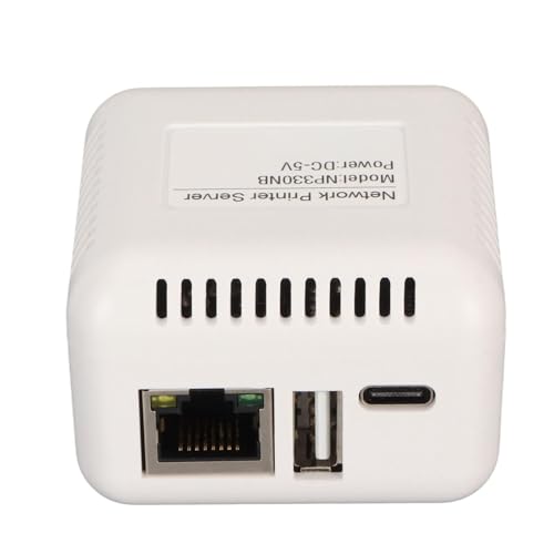 Jectse Computer-Druckserver, USB 2.0 USB-Netzwerkdruckerserver 100–240 V für für Zuhause (EU-Stecker) von Jectse