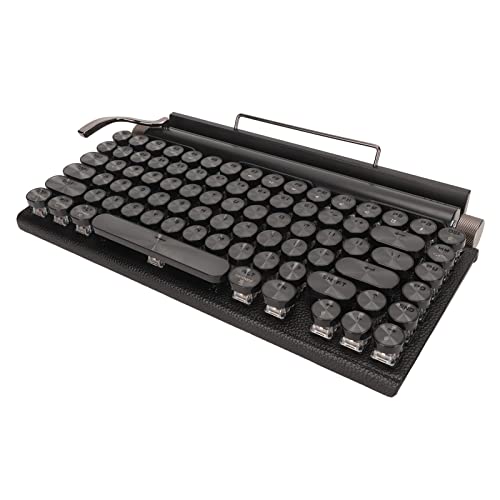 Jectse Computer Mechanische Tastatur, Schreibmaschine Mechanische Tastatur Verschleißfeste RGB Metall Runde Tastenkappe 83 Tasten für Computer (Black) von Jectse