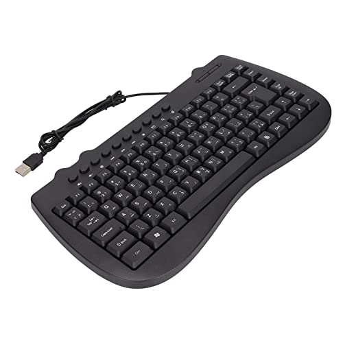 Jectse Computer-Tastatur, Tragbare Ergonomische Tastatur mit 87 Tasten, Kabelgebundene USB-Schreibmaschinentastatur für Desktop-Laptop-PC, Plug-and-Play (Arabisch) von Jectse