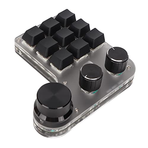 Jectse Custom-Tastatur, Gaming-Tastatur, 3 Tasten, 9 Tasten, Austauschbarer Schalter für Gaming (Black) von Jectse