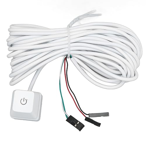 Jectse Desktop-Computer-Netzschalter, Externer PC-Netzschalter-Knopf, Netzteil-Steueradapterkabel 2 M/4 M, Blauer Schalter, Hintergrundbeleuchteter (Buntes Licht 4m) von Jectse