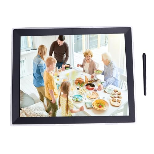 Jectse Digitaler Bilderrahmen, 15 Zoll Wif Smart Digital Photo Frame mit 32 GB Speicher, IPS -HD -Touchscreen, Automatische Wandmontage, um Fotos oder Videos per App -E -Mail -USB (EU-Stecker) von Jectse