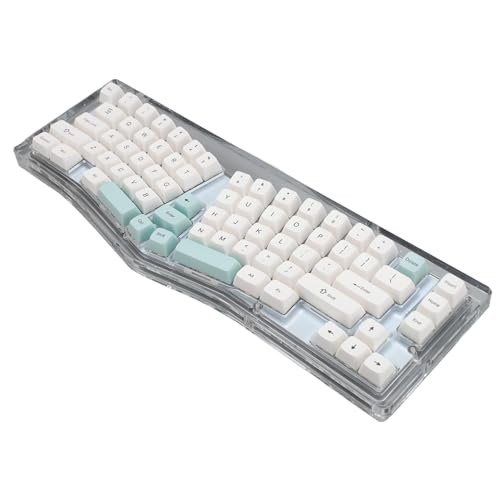 Jectse Ergonomische Tastatur, 72 Tasten RGB-Hintergrundbeleuchtung, BT- oder USB-Anschluss, Programmierbar, Acrylgehäuse, Kabellose Tastatur für Computer, für Win fürfür OS X von Jectse