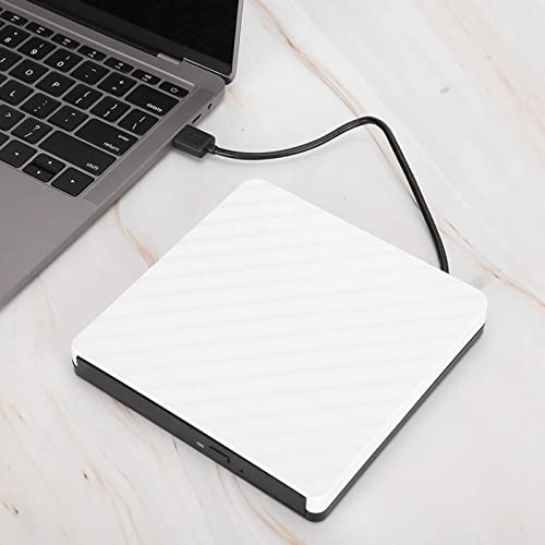 Jectse Externes DVD-Laufwerk,USB 3.0 Optisches DVD-Laufwerk,DVD-RW-Bewegung,Tragbares, Ultradünnes, Stoßfestes DVD-Laufwerk,Plug-and-Play-Externer DVD-Brenner,Für Laptop-Desktop-PC (Weiss) von Jectse