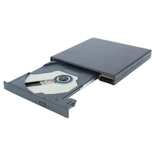 Jectse Externes USB 2.0-24-fach-Hochgeschwindigkeits-DVD-Laufwerk, Geräuscharmer Plug-and-Play-DVD-Brenner für Laptop-Desktop-AIO, Stoßfest, Weitgehend Kompatibel von Jectse