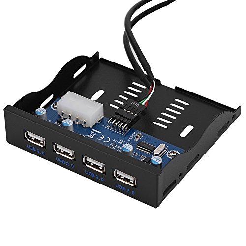 Jectse FFD4USB-F01 USB2.0 Floppy Front Panel,4-Port Front Panel USB Hub,3,5'' Diskettenschacht 9 Pin auf 4 Schnittstelle USB 2.0 HUB für Computer von Jectse