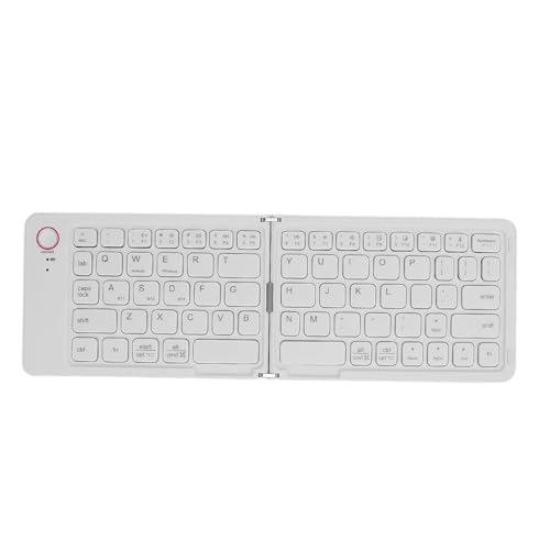 Jectse Faltbare Bluetooth-Tastatur, 67 Tasten, Faltbare Kabellose Tragbare Tastatur mit Ständer, Unterstützt 3 Geräte, 2-Fach Faltbare, Ultraschlanke Taschen-Reisetastatur für Android von Jectse