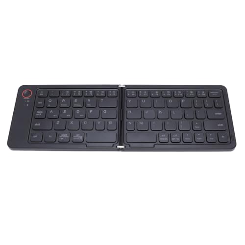 Jectse Faltbare Bluetooth-Tastatur, 67 Tasten, Faltbare Kabellose Tragbare Tastatur mit Ständer, Unterstützt 3 Geräte, 2-Fach Faltbare, Ultraschlanke Taschen-Reisetastatur für Android von Jectse