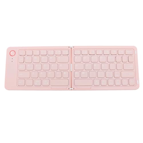 Jectse Faltbare Bluetooth-Tastatur, 67 Tasten, Faltbare Kabellose Tragbare Tastatur mit Ständer, Unterstützt 3 Geräte, 2-Fach Faltbare, Ultraschlanke Taschen-Reisetastatur für Android von Jectse