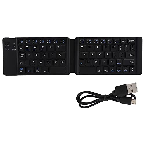 Jectse Faltbare Bluetooth-Tastatur, Tragbare Kabellose Tastatur mit USB-Kabel, 67 Tasten Kompakte Schreibmaschinentastatur für Computer Smartphones Laptops Tablet von Jectse
