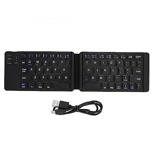 Jectse Faltbare Tastatur, Bluetooth-Tastatur in Voller Größe, Ultraschlanke Klapptastatur mit USB-Kabel, Tragbare Kabellose Tastatur für Laptop, Tablet, Smartphone (Hoary) von Jectse