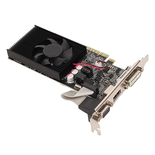 Jectse GT730 2 GB GDDR3 64-Bit-Grafikkarte mit Lüfter, DVI I VGA HDM, Gaming-Grafikkarte, für DirectX 11, 2560 X 1600 Auflösung, PCI Express 2.0 16X-Steckplatz, Unterstützung für Win von Jectse