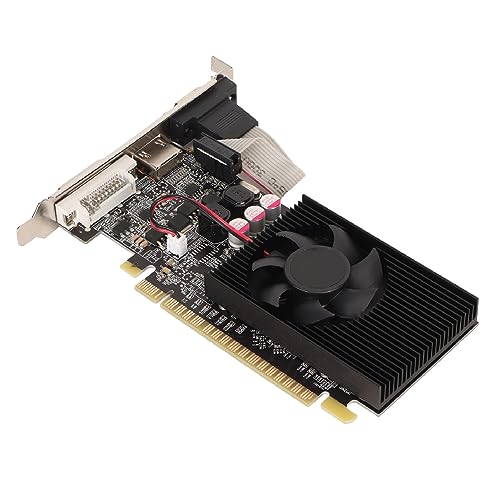 Jectse GT730-Grafikkarte, 2 GB GDDR3 64-Bit-Gaming-Grafikkarte mit Lüfter, Unterstützt HDMI-DVI-VGA-Video-Grafikkarte, 2560 X 1600 Auflösung, 810 MHz Kernfrequenz (GT730 2 GB GDDR3) von Jectse