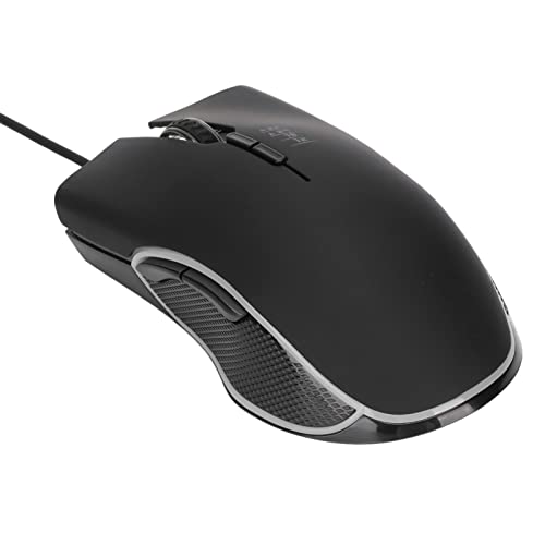 Jectse Gaming-Maus, Tragbare Ergonomische Kabelgebundene Maus mit USB-Kabel, 4 Farben Hintergrundbeleuchtung Geräuschlose Computermaus für Laptop Desktop PC Notebook, Plug and Play(Schwarz) von Jectse