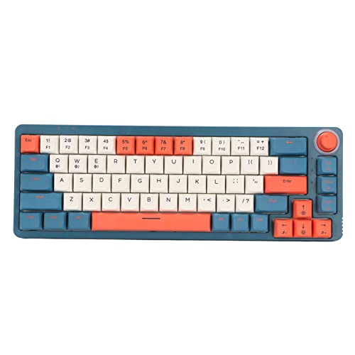 Jectse Gaming-Tastatur, 67 Tasten, Dreifach-Modi, Kabelgebundene, Kabellose -Tastatur mit Schlüsselabzieher, Mechanische Tastatur mit RGB-Hintergrundbeleuchtung, Ergonomische (Roter Schalter) von Jectse