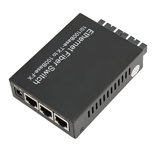 Jectse Gigabit-Faser Medien Konverter, TLG-F123SA-25 Tx1310nm SC Dual-Faser-Single-Mode-Glasfaser-Transceiver Bis zu 25km RJ45 Port, CAT5E CAT6 10M/100MMbps, Auto-Sensing-Gigabit von Jectse
