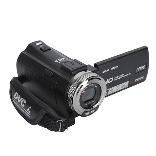 Jectse HD-Video-Handycam-Camcorder, 30 MP 1080P-Aufzeichnung, Nachtsicht-Vlogging-Kamera-Recorder, 3,0-Zoll-IPS-Bildschirm, 16-Fach-Zoom-Camcorder-Kamera mit Mikrofon für Fotografie von Jectse