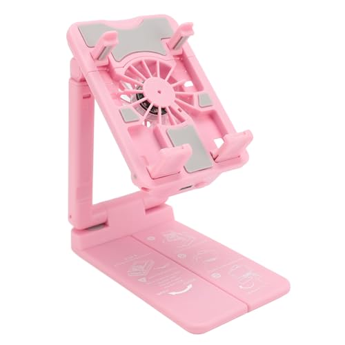 Handy-Ständer mit Handy-Kühler, 27 DB Geräuscharmer Handy-Kühler-Ständer, 2S Schnelle Kühlung, Höhenverstellbarer Desktop-Handy-Halter mit RGB-Lichtern, für Live-Streaming, (PINK) von Jectse