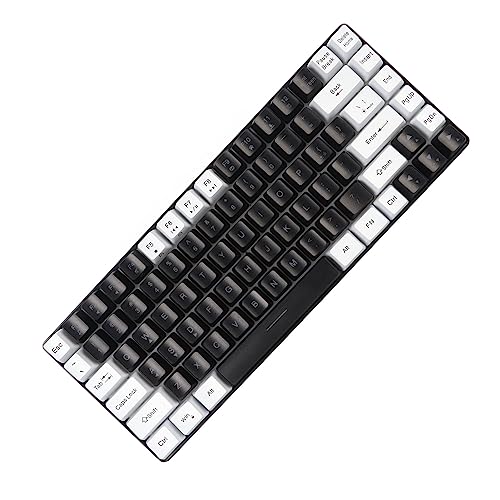 Jectse Kabelgebundene Gaming-Tastatur, Mechanische Tastatur mit 84 Tasten für Familienbüro-Bearbeitung, RGB-hintergrundbeleuchtete Kabelgebundene PC-Tastatur mit USB-Kabel, von Jectse