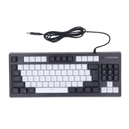 Jectse Kabelgebundene Mechanische Tastatur mit 87 Tasten, RGB-Hintergrundbeleuchtung, Zweifarbige Mechanische Gaming-Tastatur, Staubdichte Schalter, Kabelgebundene Computertastatur für von Jectse