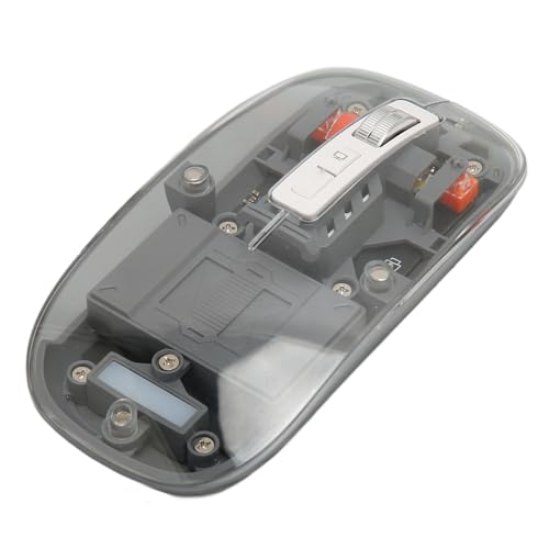 Jectse Kabellose Maus, Kabellose -Maus, Hohe Genauigkeit, Optische Verfolgung, Geräuschlos, Rutschfestes Rad, 3 Modi, Ergonomisch, Transparent, für PC für Desktop-Computer (Grey) von Jectse