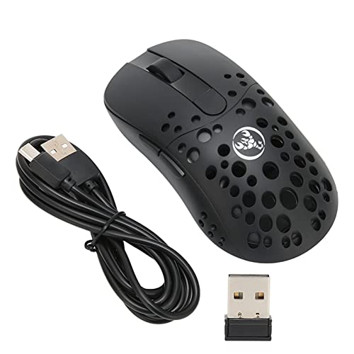 Jectse Kabellose Maus, Wiederaufladbare 2,4-G-USB-Gaming-Maus mit Bunten Lichtern, rutschfeste Mechanische Maus mit 6 Einstellbaren DPI-Stufen, Unterstützt 12 Stunden Nutzungsdauer für Windows von Jectse