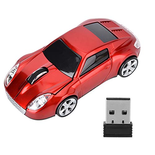 Jectse Kabellose Maus mit Nano-2,4-G-Empfänger, Ergonomisches Design, UV-Lack-Spiegeloberfläche, Laptop-Desktop (Rot) von Jectse