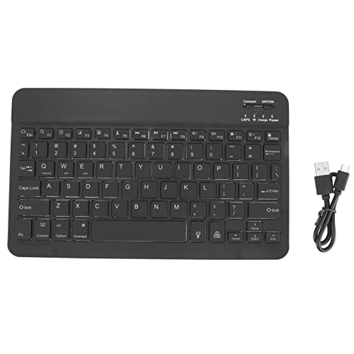 Jectse Kabellose Mini-Tastatur, Tragbare Mini-Bluetooth-Tastatur, Wiederaufladbare Tastatur mit RGB-Hintergrundbeleuchtung, Ultradünn, Stumm, für Telefon, Tablet und Laptop(Schwarz) von Jectse
