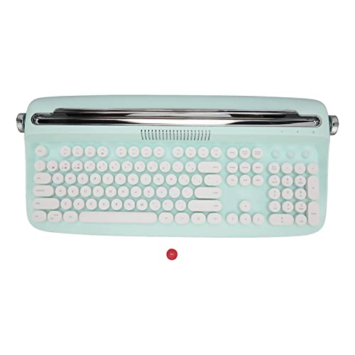 Jectse Kabellose Schreibmaschinentastatur, 104 Tasten, Bluetooth5.0-Tastatur, Retro-Stil, mit Integriertem Ständer für Mehrere Geräte, Umschaltung von DREI Geräten für Smartphone, Tablet, (Minzgrün) von Jectse