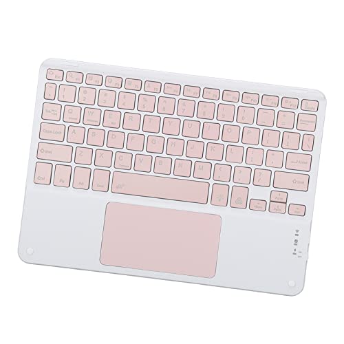 Jectse Kabellose Tastatur, 10-Zoll-Tastatur mit Touchpad, RGB-Hintergrundbeleuchtung, Ultradünne, Tragbare, Ergonomische Scherentastatur für Telefon-Tablet-Laptops (Rosa) von Jectse