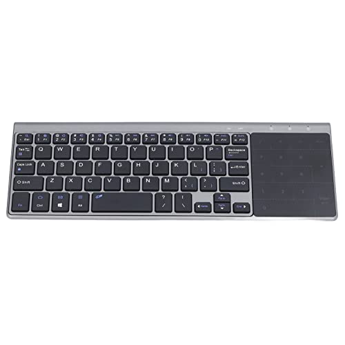 Jectse Kabellose Tastatur, 59 Tasten Media Keyboard 2.4G Kabellose Ultradünne -Tastatur mit Touchpad und Ziffernblockfunktion für Computer-TV von Jectse