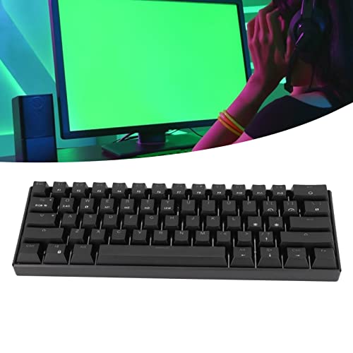 Jectse Kabellose Tastatur, 61 Tasten 2,4 G -Tastatur mit Typ-C-Schnittstelle und Tastenkappen-Entferner, Tragbare Ergonomische Mechanische Tastatur für Gaming (Linearer Aktionsschalter) von Jectse