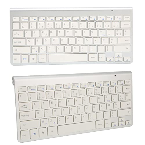 Jectse Kabellose Tastatur, Ergonomische Computertastatur mit USB-Empfänger, Tragbare Zweisprachige Tastatur für Desktop-Laptop-Tablet (Zweisprachig Französisch und Englisch) von Jectse