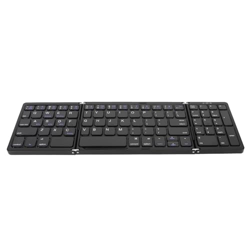 Jectse Kabellose Tastatur, Faltbare -Tastatur, Dreifach Faltbare Versteckte Struktur für Tablet (Black) von Jectse