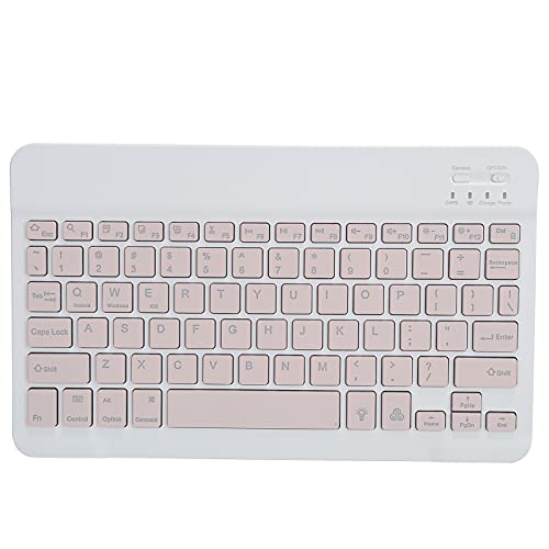 Jectse Kabellose Tastatur, Tragbare -Tastatur mit USB-Kabel, Universelle wasserdichte Ergonomische Tastatur mit RGB-Hintergrundbeleuchtung für Computer, Laptop, Tablet, Smartphone (Rosa) von Jectse