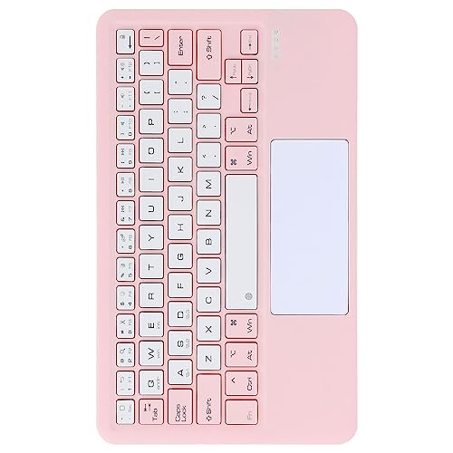 Jectse Kabellose Tastatur, Ultraflache Tragbare -Tastatur mit Touchpad, Wiederaufladbare USB-Schreibmaschinentastatur für Computer, Tablet, Laptop (Rosa) von Jectse