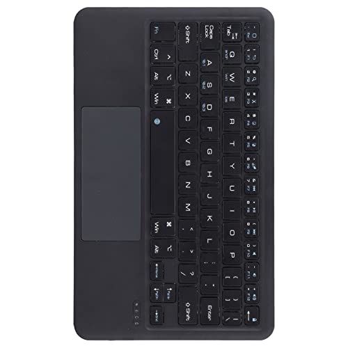 Jectse Kabellose Tastatur, Ultraflache Tragbare -Tastatur mit Touchpad, Wiederaufladbare USB-Schreibmaschinentastatur für Computer, Tablet, Laptop (Schwarz) von Jectse