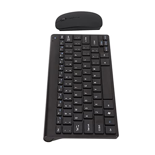 Jectse Kabellose Tastatur und Maus, Tragbare Ergonomische Tastatur- und Mauskombination, Kabellose 2,4-GHz-Tastatur-Maus-Kombination für PC-Desktop-Laptop(Schwarz) von Jectse
