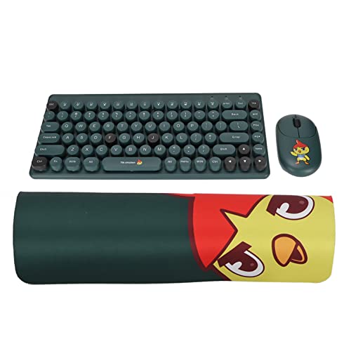 Jectse Kabellose Tastatur und Maus Combo, 86 Tasten 2,4 GHz Computer Mechanische Tastatur Runde Punk-Tastenkappe, Kompakte Silent 1200 DPI Maus für Computer, Desktop, PC, Notebook, Laptop Grün von Jectse