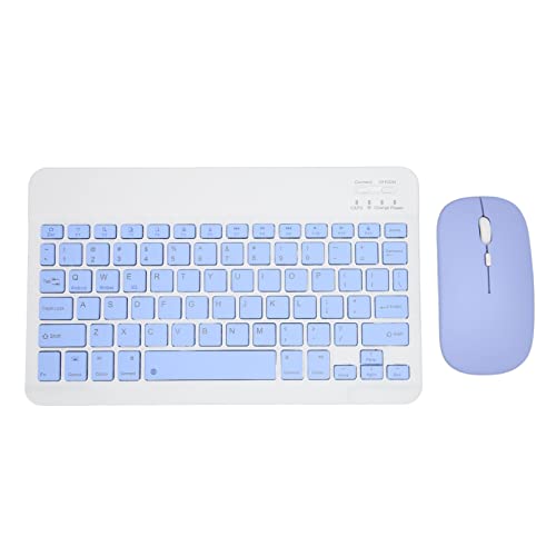 Jectse Kabellose Tastatur- und Maus-Kombination, 10-Zoll-Ultra-Slim-Tastatur mit Tastenkombination und ergonomischen Mute-Mäusen für Computer, Desktop, PC, Laptop Blau von Jectse