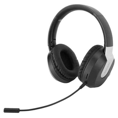 Jectse Kabelloses Gaming-Headset, Bluetooth, Faltbare Over-Ear-Kopfhörer mit Geräuschreduzierung und Abnehmbarem Mikrofon, Leichte, Weiche Memory-Ohrenschützer, für (Black) von Jectse
