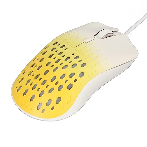Jectse Leichte Gaming-Maus, Optische 3600 DPI-Engine, 7 RGB, Atmungsaktive Ergonomie, ABS-Material, Kabelgebundene Maus für PC-Gamer (Yellow) von Jectse
